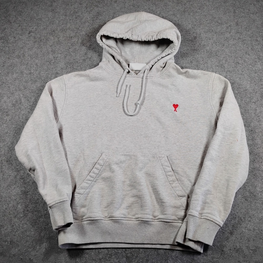 AMI Alexandre Mattiussi Gray Ami de‎ Coeur Embroidered Heart Hoodie S Portugal